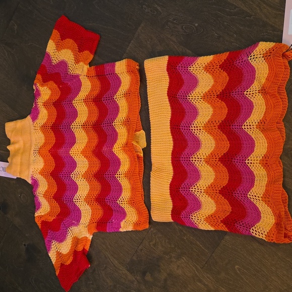 NWT, Micas, Sunset Groove Crochet Skirt Set - Multi Color, XS - Picture 5 of 7